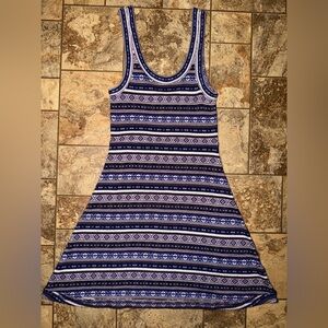 Free People Navy and White Geometric Midi Dress